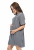 MijaCulture - Muslin maternity and breastfeeding nightdress Hazel M023 Grey